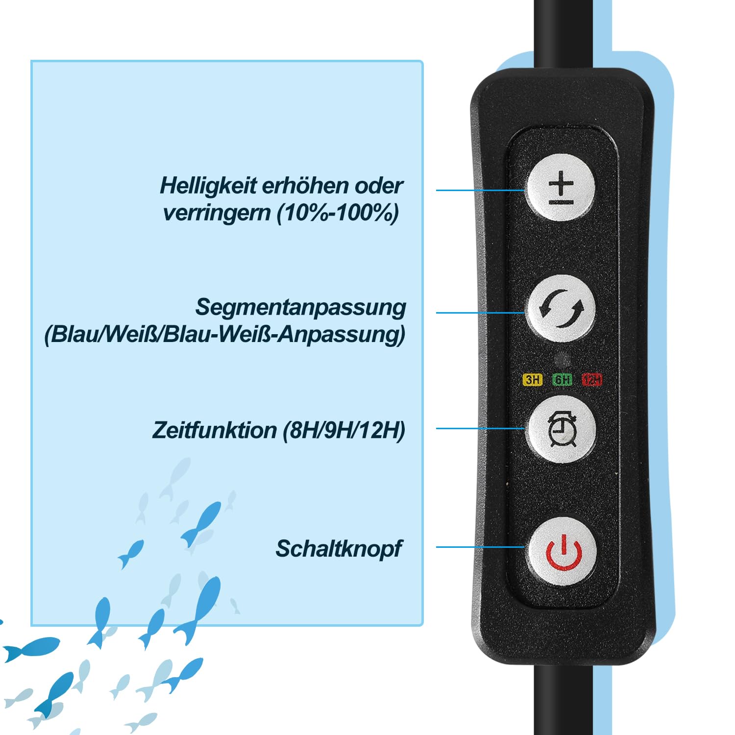 Sonnewelt Oświetlenie akwariowe LED 25 W lampa oświetleniowa akwariowa biała niebieska lampa akwariowa z regulowanym wspornikiem do roślin akwariowych 90-110 cm