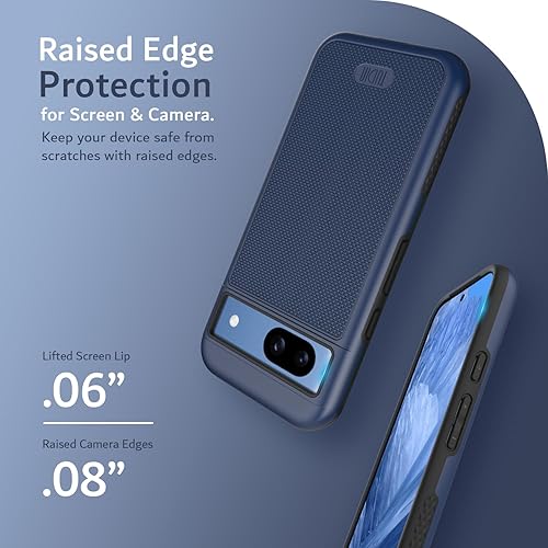 Vista 83 de TUDIA MergeGrip - Funda para Google Pixel 7a 2023, [probada en caídas de grado militar] borde elevado para protección de pantalla y cámara, doble