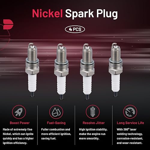 Miniatura 96 de BDFHYK Juego de 4 bujías de iridio compatibles con CL EL Integra 200 Sebring Avenger Caliber Journey Accord Civic Odyssey Compass Soul Spectra B2600