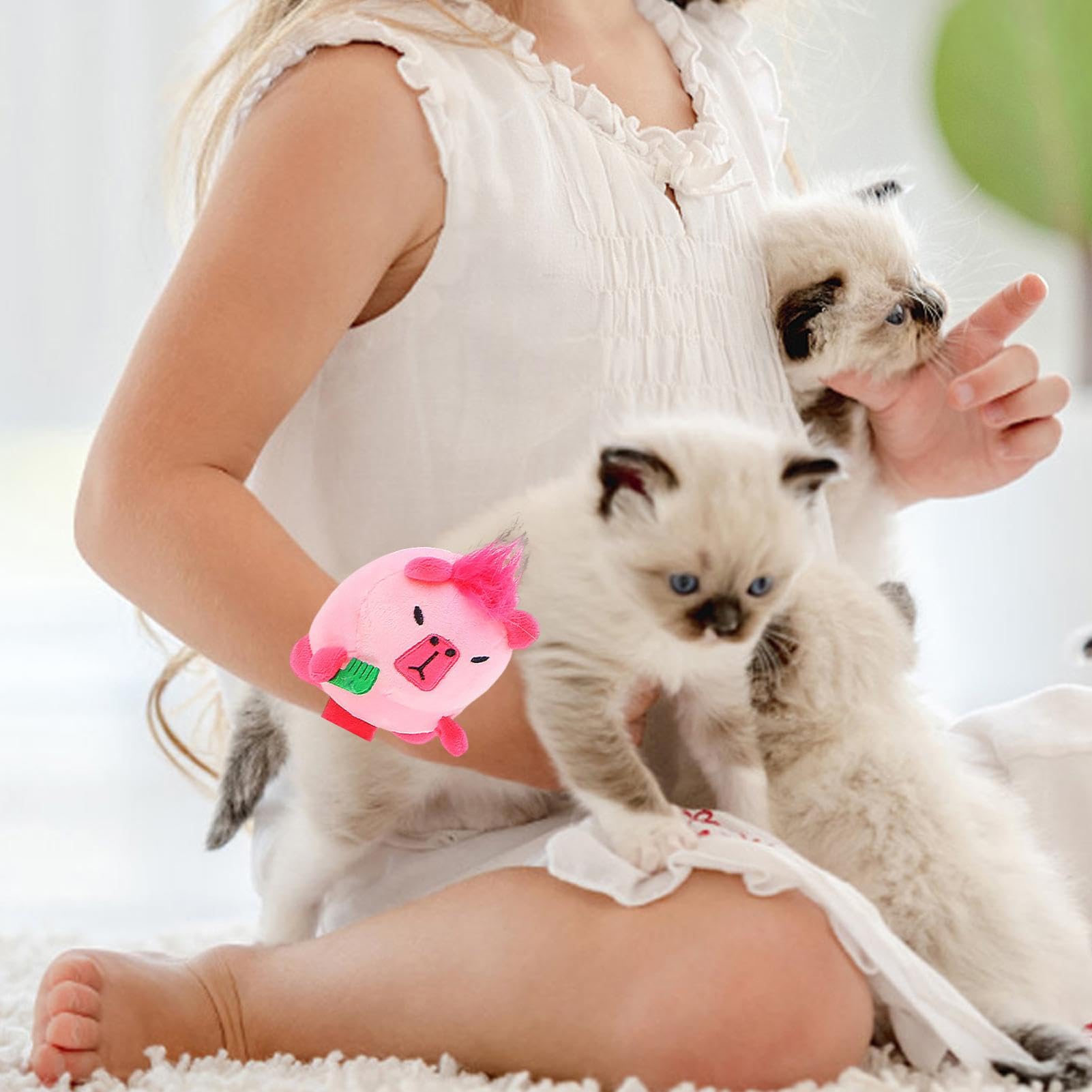 Simpatico braccialetto di uccelli colorati da 20 cm, peluche, bambola di peluche, cartone animato Kawaii, polsino a scatto, pappagallo, morbido peluche, regalo di compleanno per bambini