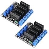 XIITIA 2pcs 5V 4 Channel 2A Solid State Relay Module High Level Trigger Mini Durable DIY Relay with Fuse(5V 4 Channel)