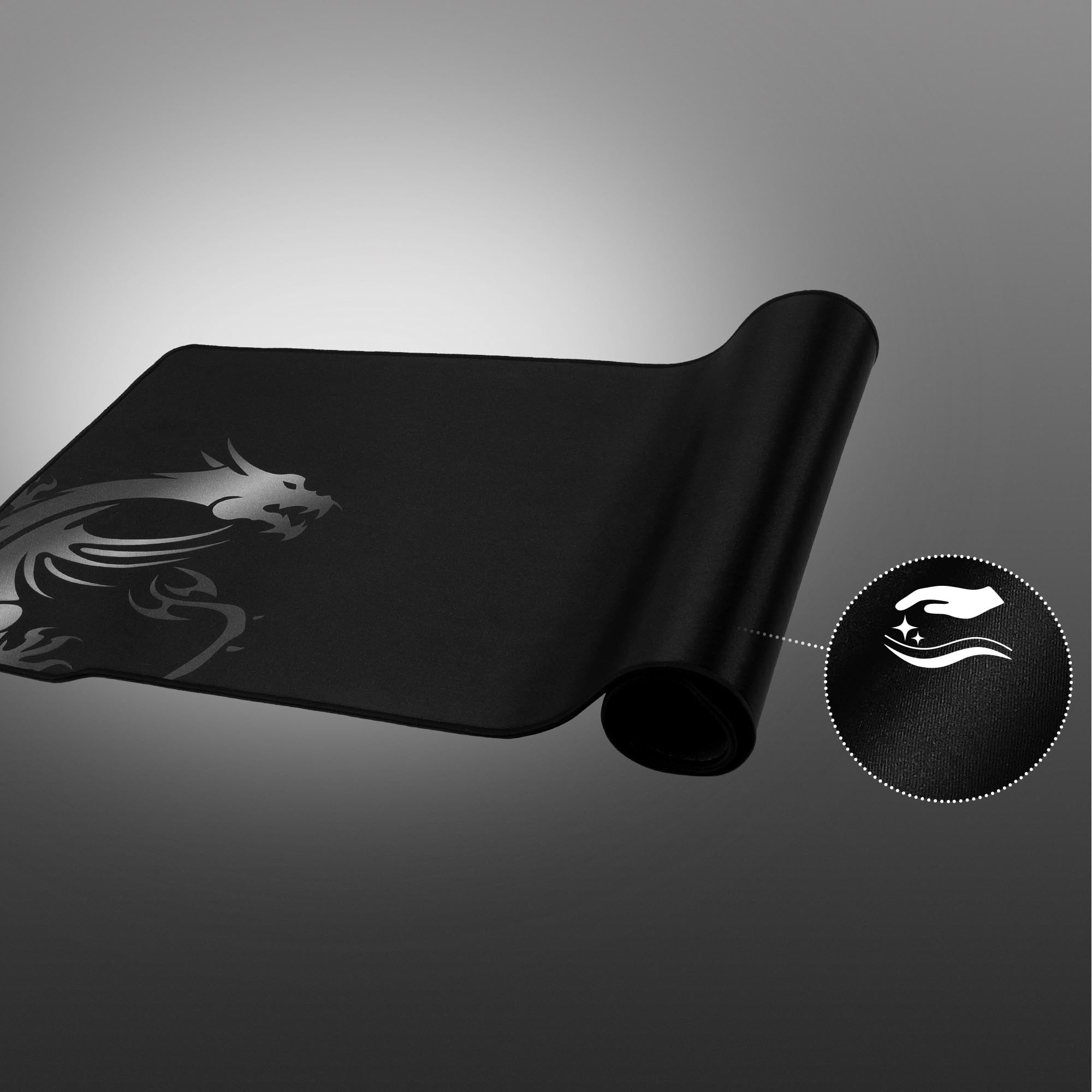 MSI AGILITY GD70 – Gaming Mouse Pad XXL esteso, superficie in tessuto da gioco tipo seta, bordi morbidi, base antiscivolo - 900 x 400 x 3 mm