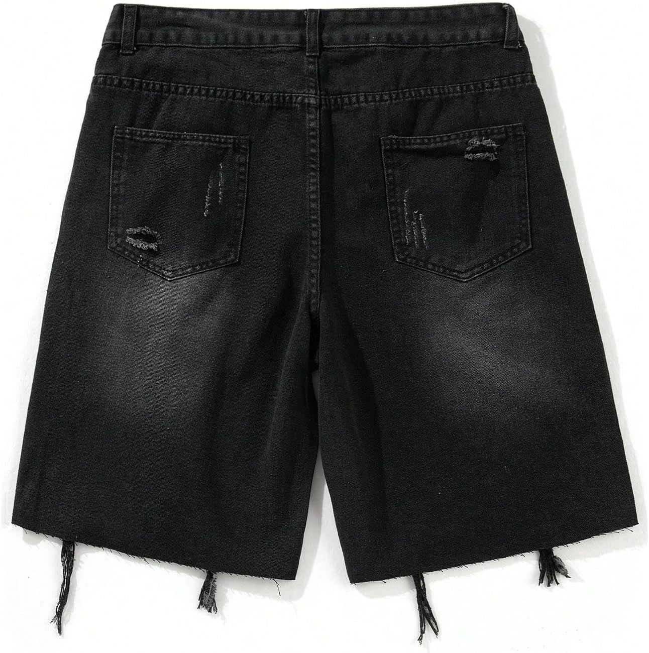 SOLY HUX Men's Ripped Jean Shorts Streetwear Distressed Straight Leg Summer Denim Shorts - Image 2