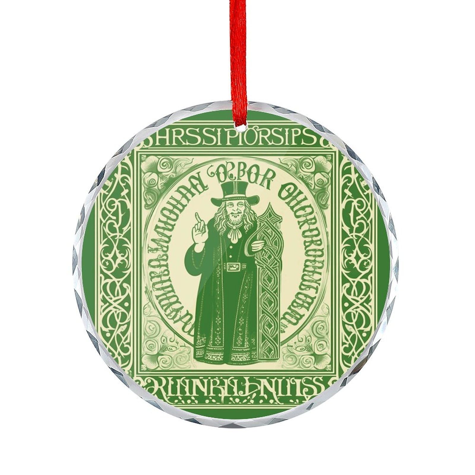 Fodpand Women's Style Irish Blessing St Patrick's Day Round Glass Ornament Keepsake Gift Exchange Ideas Car Decor,Christmas Ornaments For Tree Window Garden Ornaments
