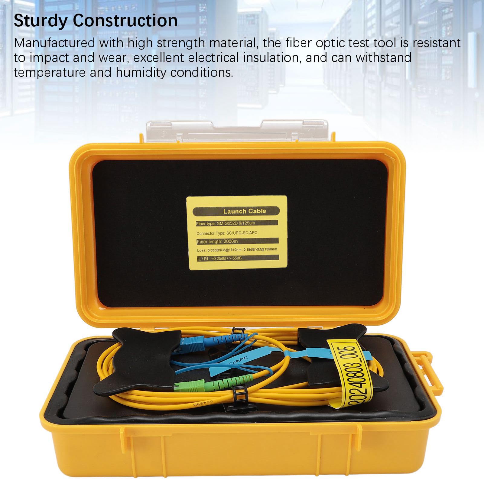 Fiber Optic Test Tool, 2000m SC UPC SC for APC OTDR Single Mode Launch Cable Box Extension Cord OTDR Dead Zone Eliminator SM Patch Cord OTDR Dead Zone Eliminator Fiber Optic Test