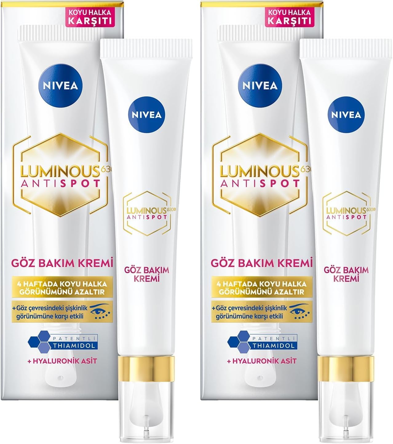 NIVEA Luminous S630 Koyu Halka Karşıtı Göz Bakım Kremi 15 ml (2 paketi)