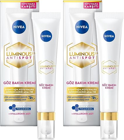 NIVEA Luminous S630 Koyu Halka Karşıtı Göz Bakım Kremi 15 ml (2 paketi)