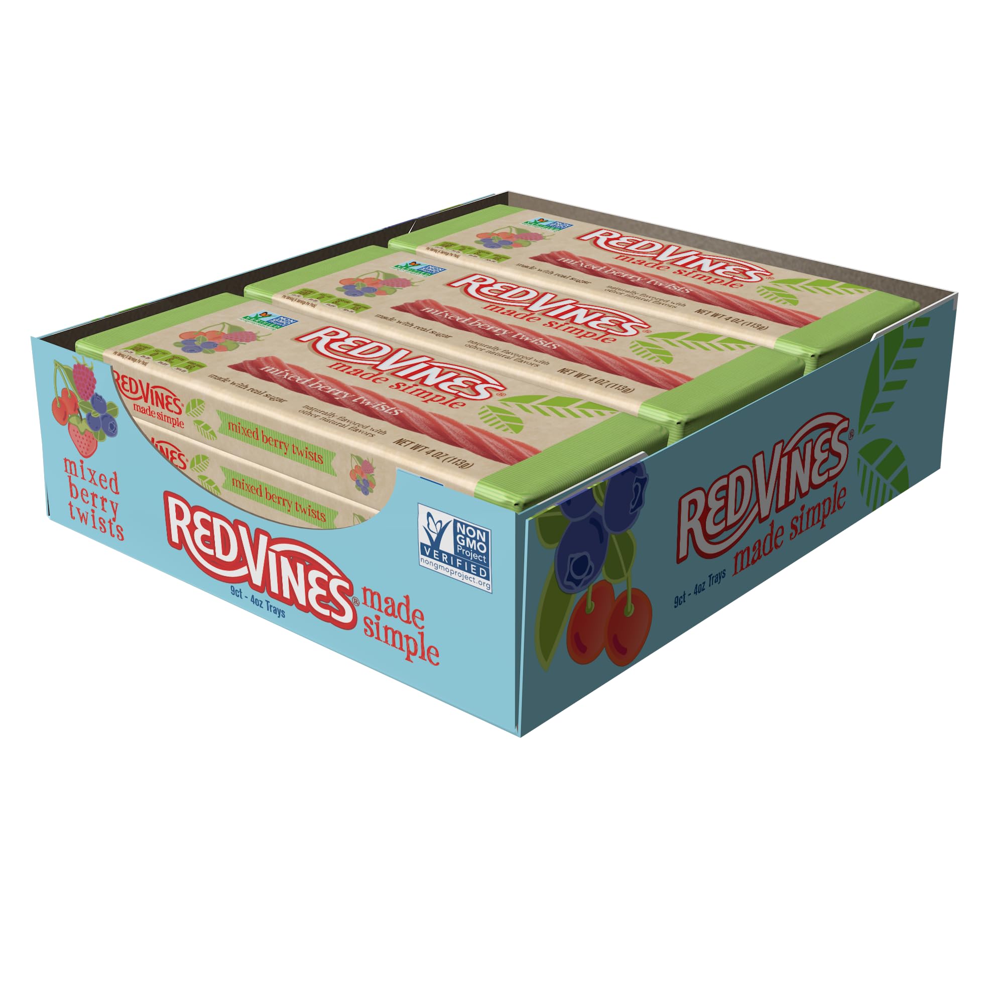 Red Vines Made Simple Licorice, Mixed Berry Flavored Twists, 4oz