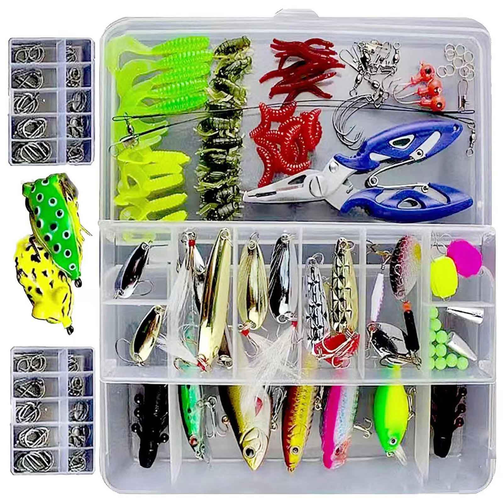 233Pcs Fishing Lure Kit Variety Set for Pros and Beginners Conveniently Packed in Tackle Box for Men, Women and Ice Fishing Enthusiasts