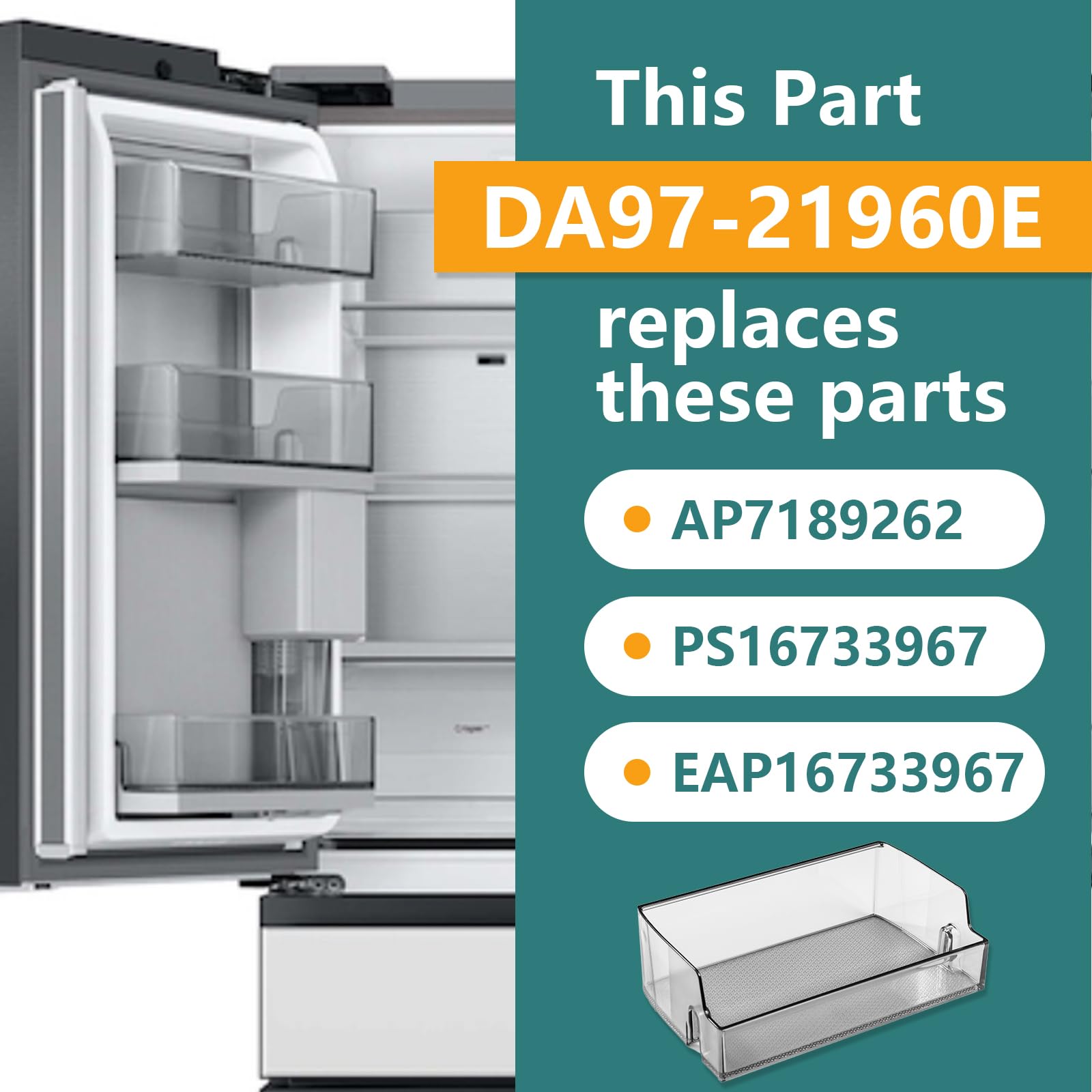Amazon.com: OEM DA97-21960E Refrigerator Door Shelf Bin Compatible