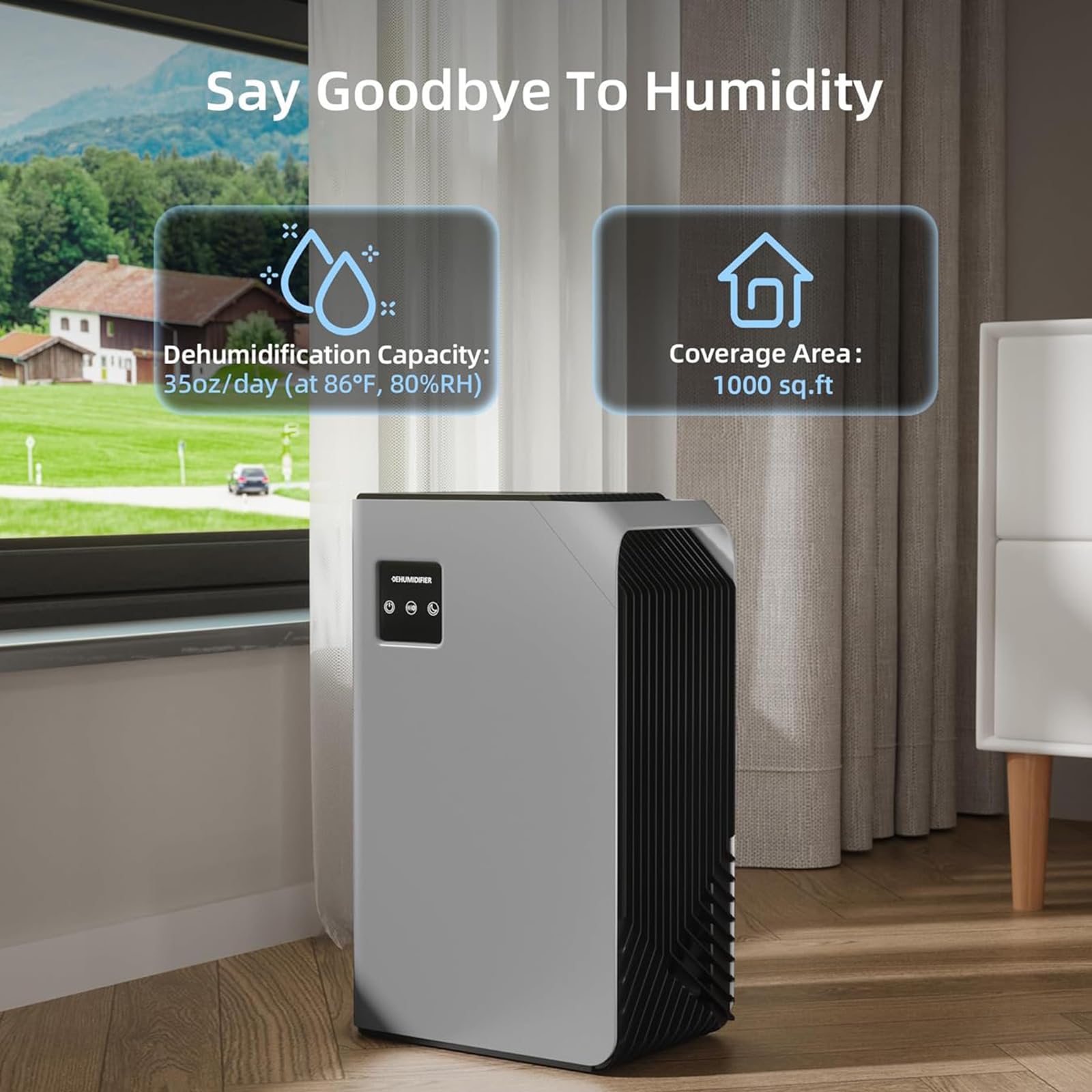 ✨家庭用除湿機、88オンス水タンク、自動オフ機能付き寝室除湿機、7色LEDライト Amazon | ノーブランド品 家庭用除湿機、88オンス水タンク、自動