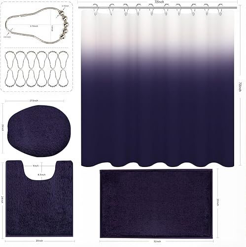 Miniatura 37 de Juegos de baño con cortina de ducha y alfombras