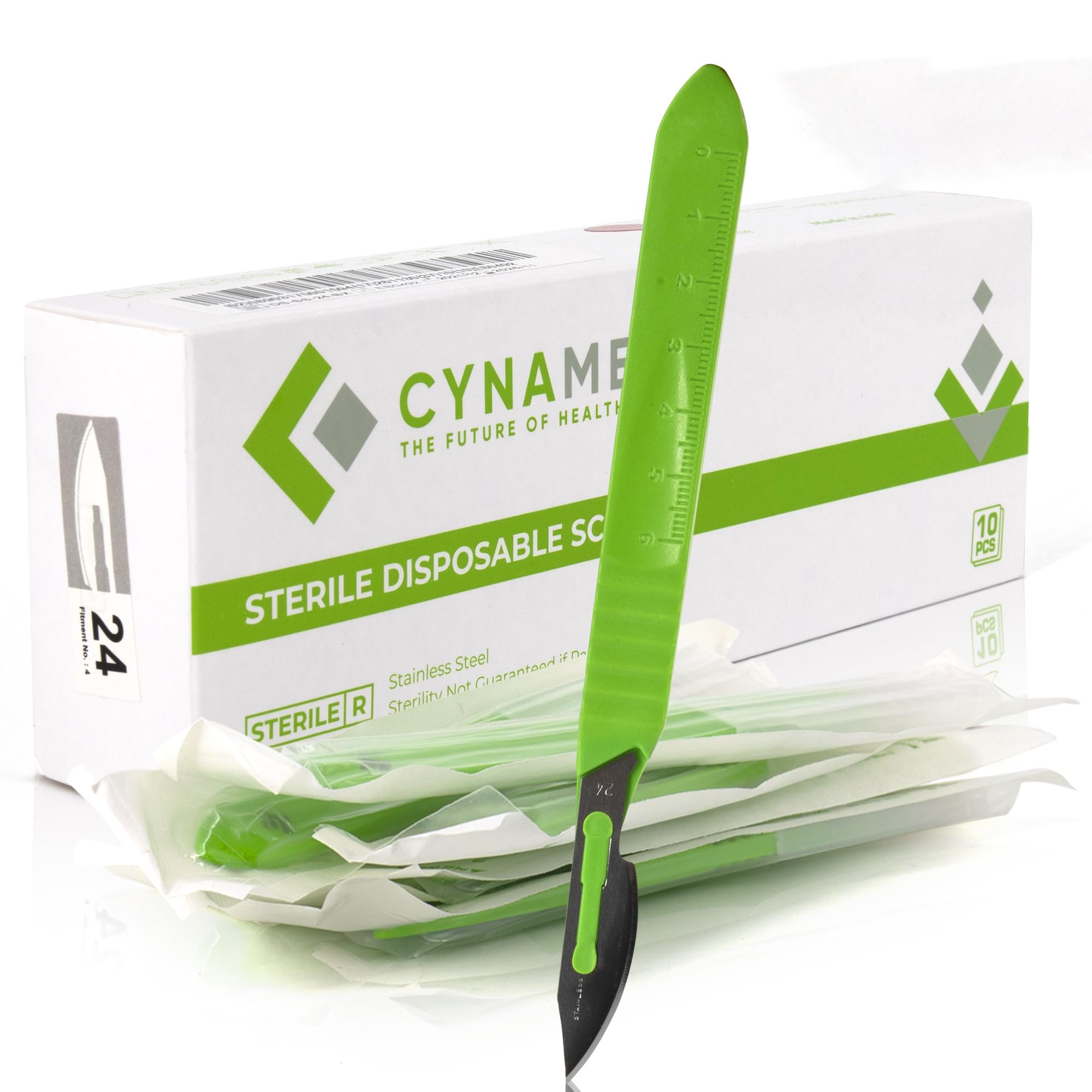 CYNAMED # 22 Disposable Scalpel with Plastic Handle - Sterile Single Blade Razor for Dermaplaning, Dissection, Podiatry, Professional Grooming, Acne Removal - Surgical Stainless Steel Tool - Box of 10 — Amazon image 10