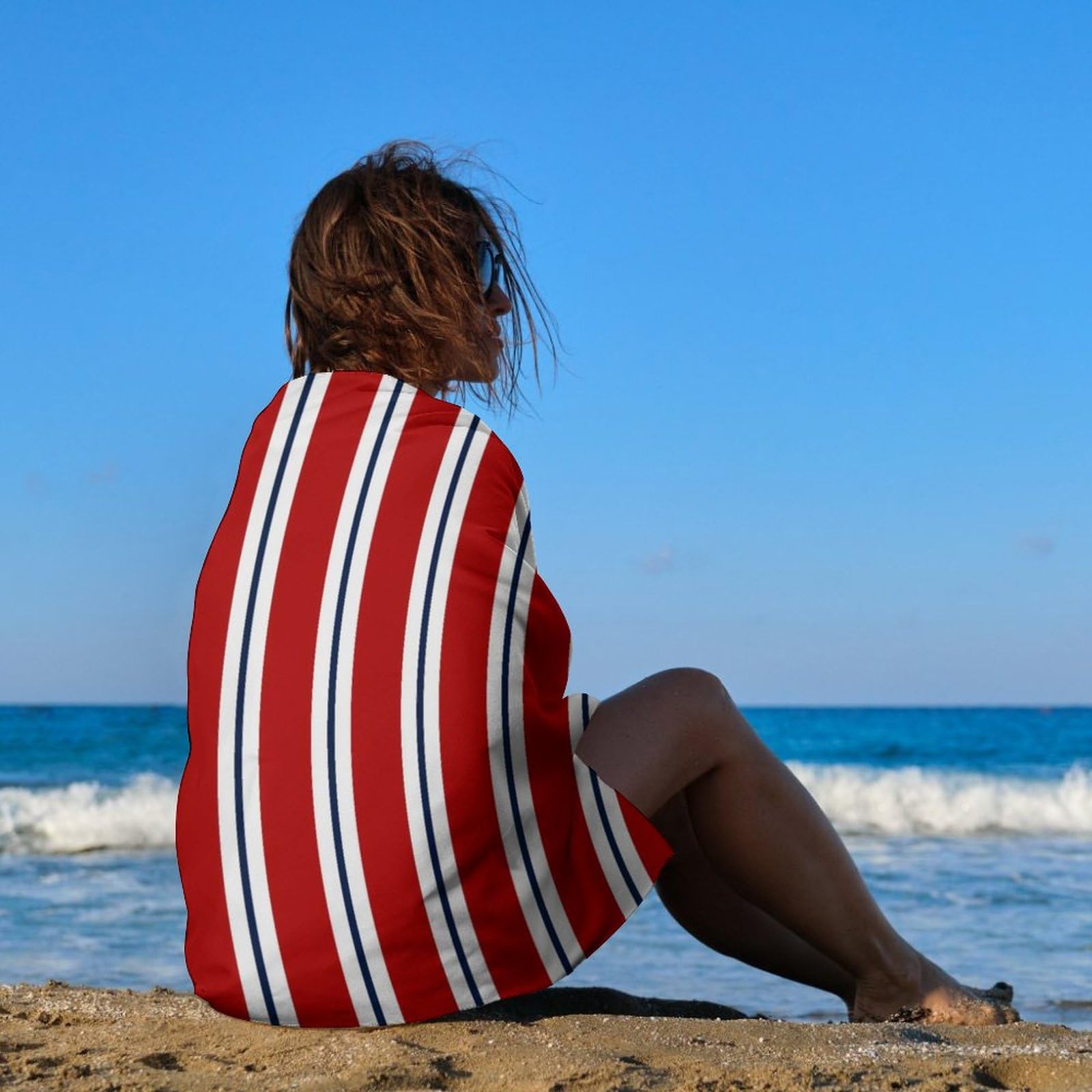 ReyeeInc Couverture de plage imperméable et anti-sable, grande couverture anti-sable avec
