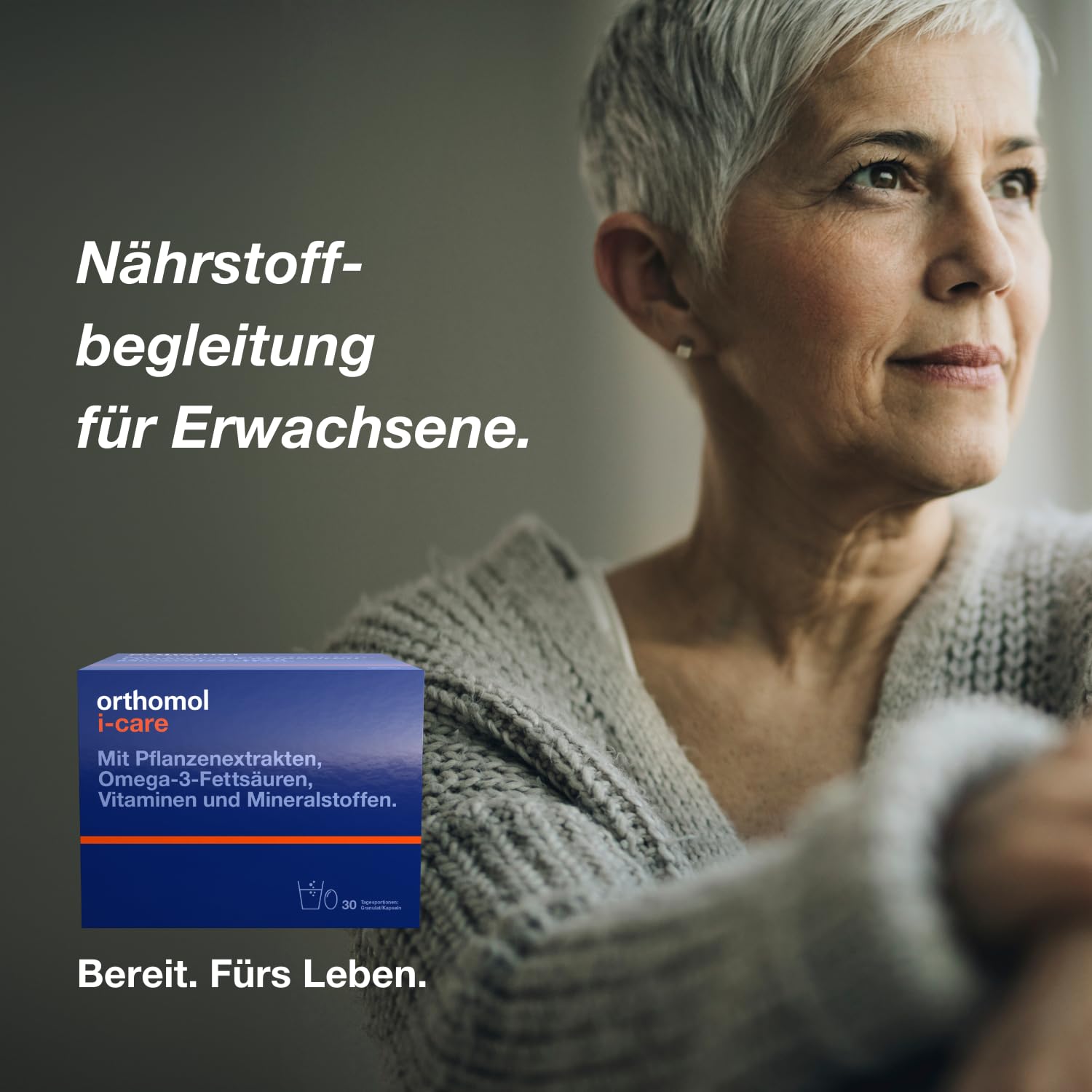 Orthomol i-CAre - Nahrungsergänzungsmittel mit Pflanzenextrakten, Omega-3-Fettsäuren, Vitaminen und Mineralstoffen - Granulat/Kapseln à 30 x Tagesportionen