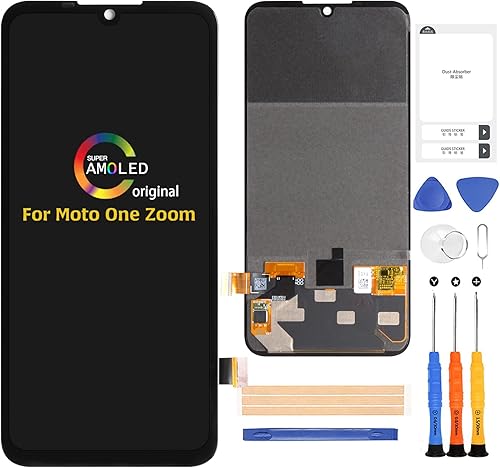 A-MIND Para Motorola Moto One Zoom Pantalla Reemplazo XT2010 XT2010-1 Pantalla LCD Touch Digitizer Kit de reparación de montaje completo, con