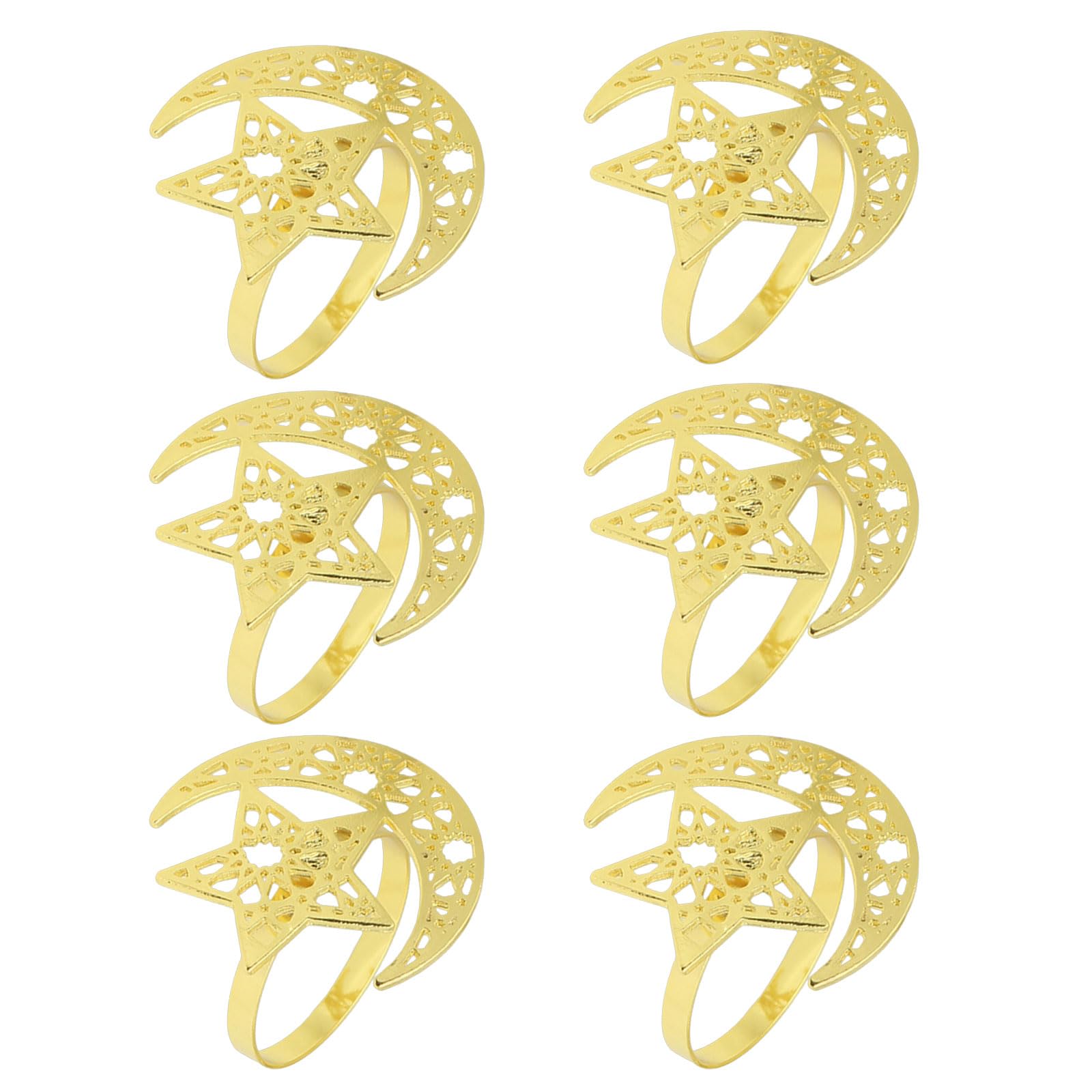 Buxuaaaa Of 6 and Star Napkin Rings Festival Napkin Holderes Serviettes Rings Perfect for Party Gatherings and Celebration and Star Holderes