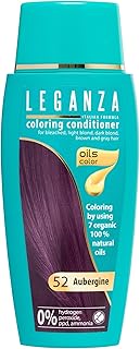 LEGANZA | Bálsamo Colorante Natural para el Cabello Color Berenjena Nº 52 | Tinte Sin Amoniaco | Enriquecido con Aceites Naturales | baño de color | cubre canas | 150ML
