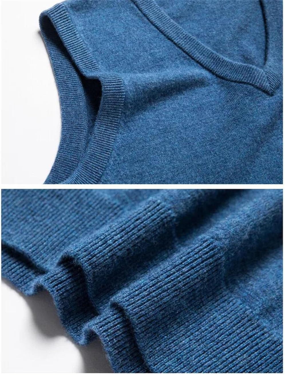Men Sleeveless Cashmere Waistcoats Male Solid Cashmere Knit Sweater Vests