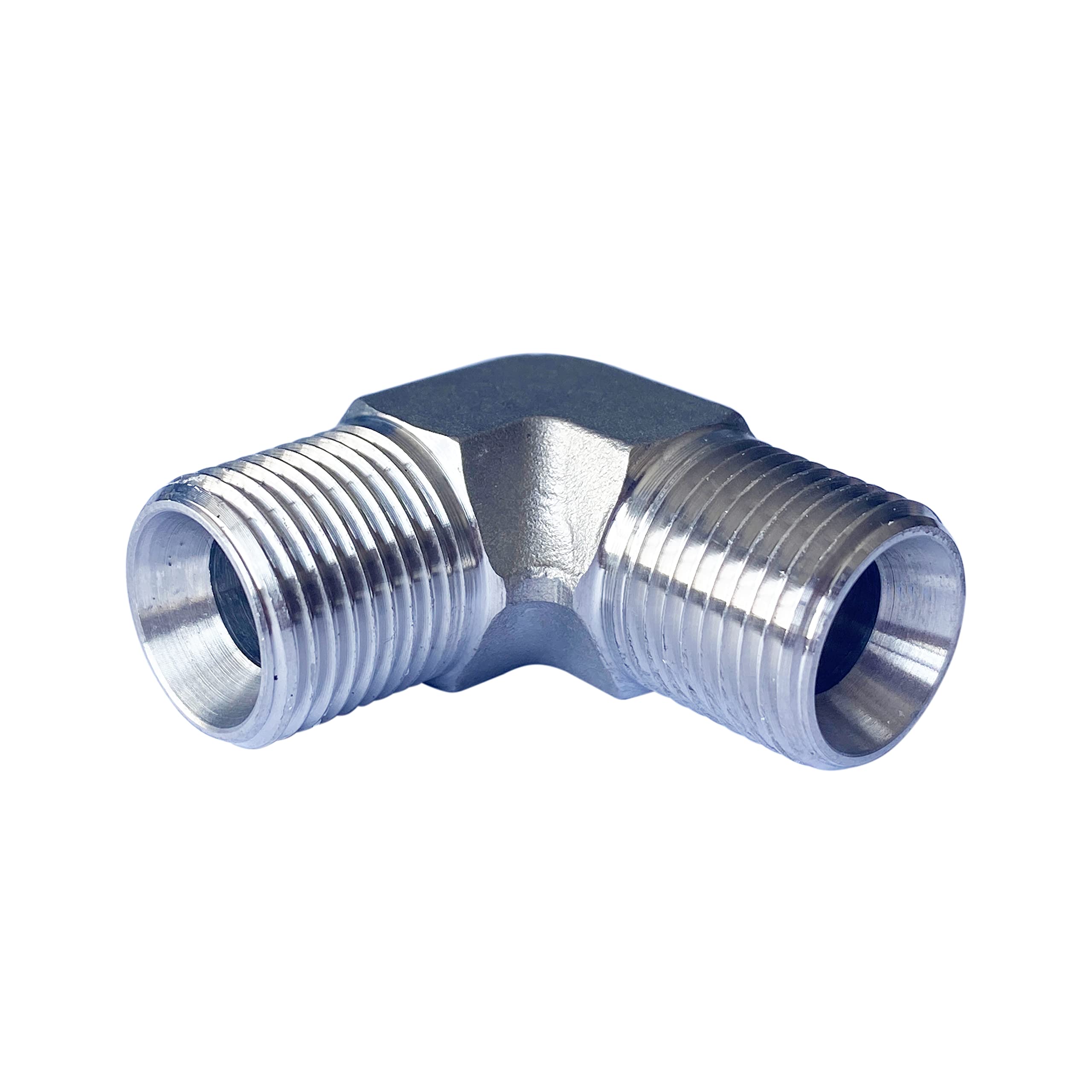 HFS(R) Stainless Steel 304 90 Degree Barstock Street Elbow, 3/8" NPT Male Pipe to 3/8" NPT Male Pipe Fitting