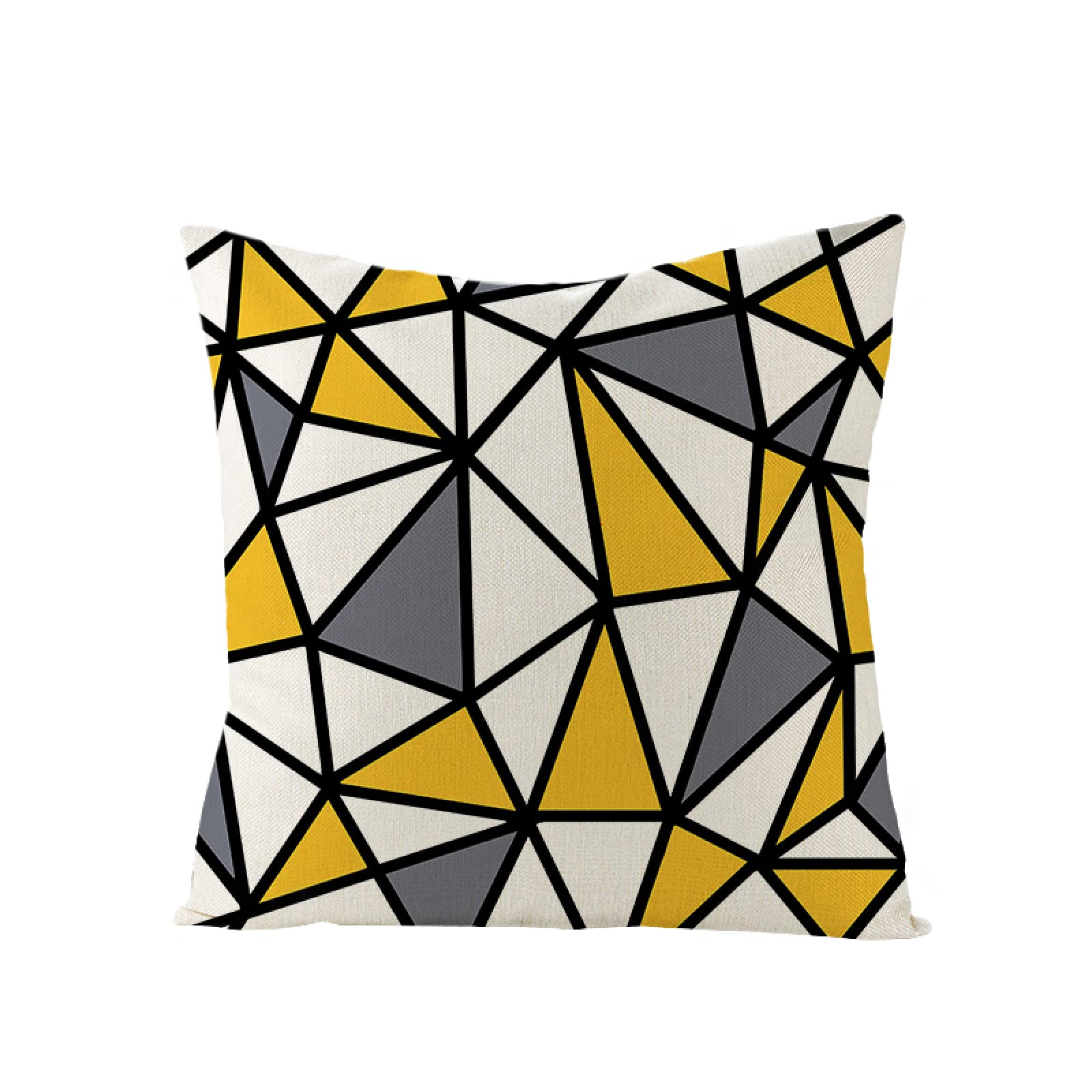 Sofa Fundas Cojines 60x60 Pack de 4 Cuadrado,Funda de Almohada Lino con Cremallera Invisible,Funda de Cojín Decoración para Hogar Sala Cama Jardín Silla Coche-geometría