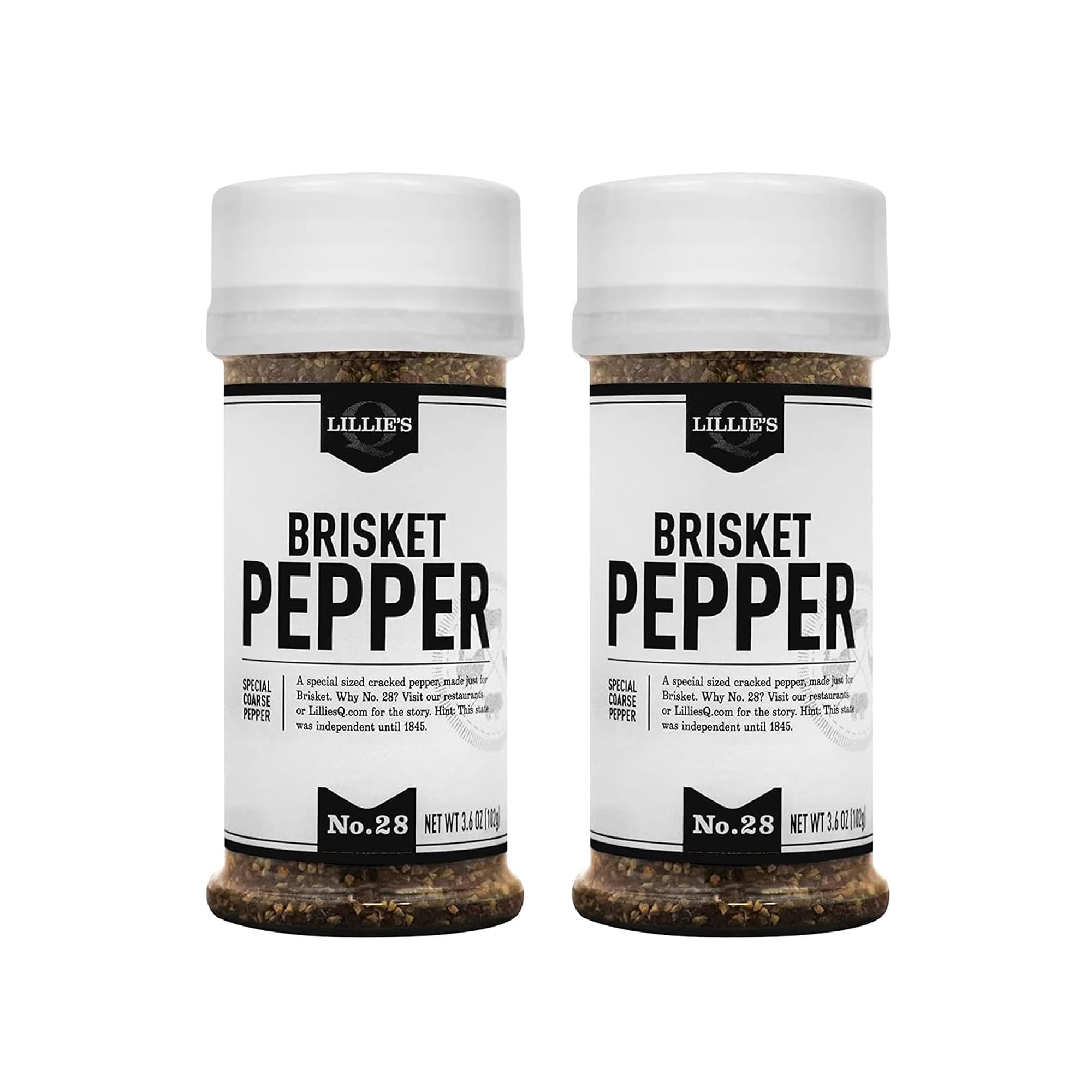Lillie's Q - Brisket Pepper BBQ Rub, Cracked Pepper BBQ Rub, Traditional Texas-Style Brisket Barbeque Rub, Large Pepper Grind Size, Perfect Barbeque