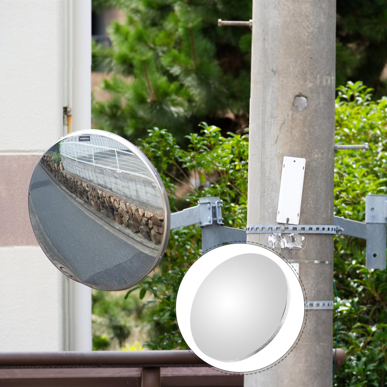 Miroir Convexe De Sécurité 30X30Cm Léger Miroir Grand Angle Pour Surveillance Intérieure Extérieure Supermarchés Parkings Routes