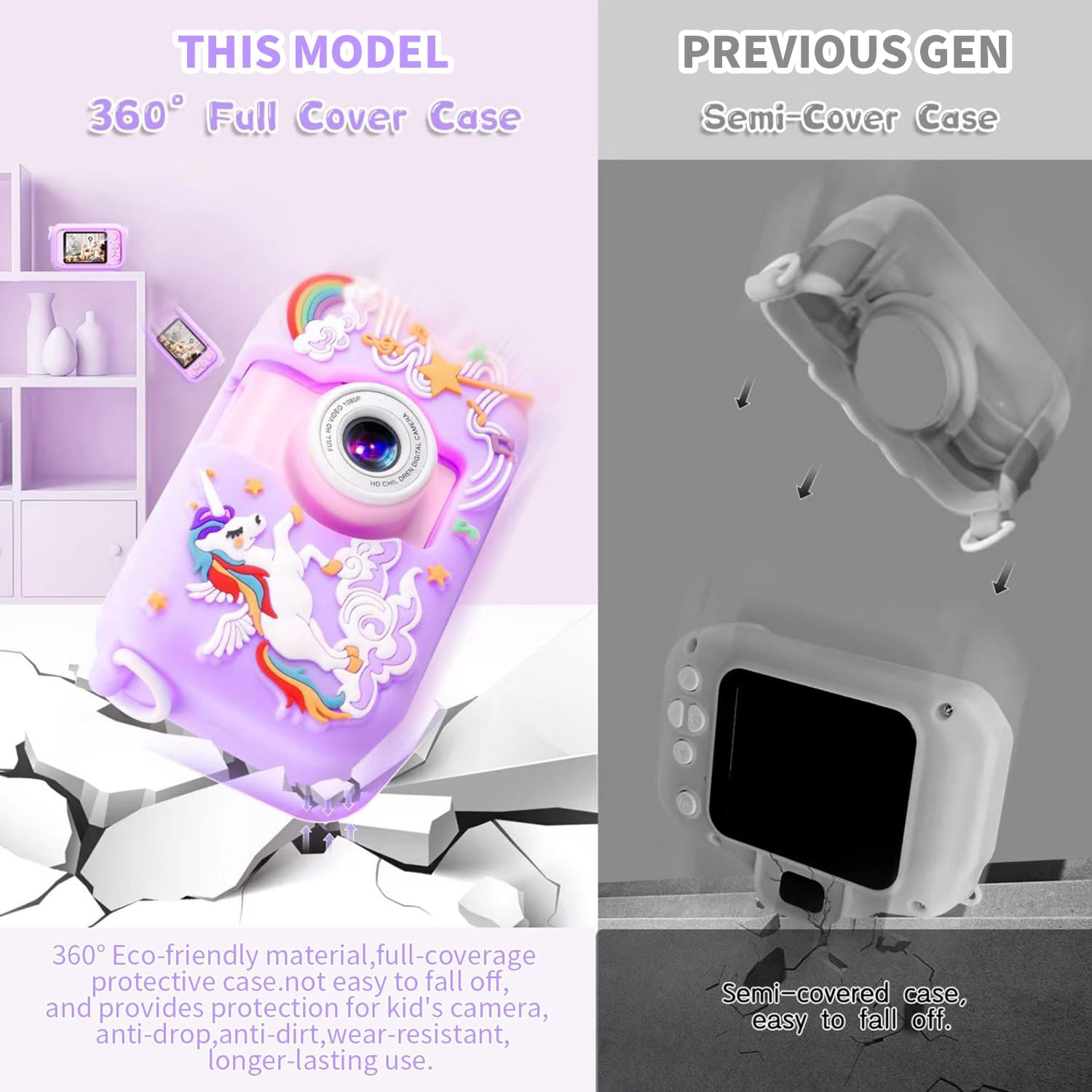 ARNSSIEN Kids Camera for Toddlers with 180°Flip Lens,2.4 Inch IPS Screen image 4