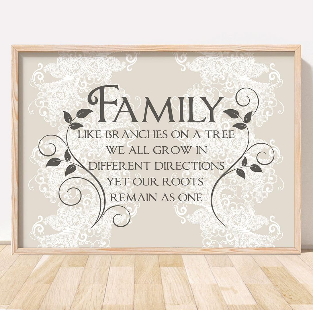 Rubybloom Designs Family Like Branches on a Tree House Quote Picture - A4 Print UNFRAMED - Wall Art Poster Home Decor Picture