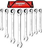 Vista 15 de Egofine Llave combinada métrica de trinquete de 0.315 in, llave de engranajes de grado industrial con diseño de 12 puntos, trinquete de 72 dientes