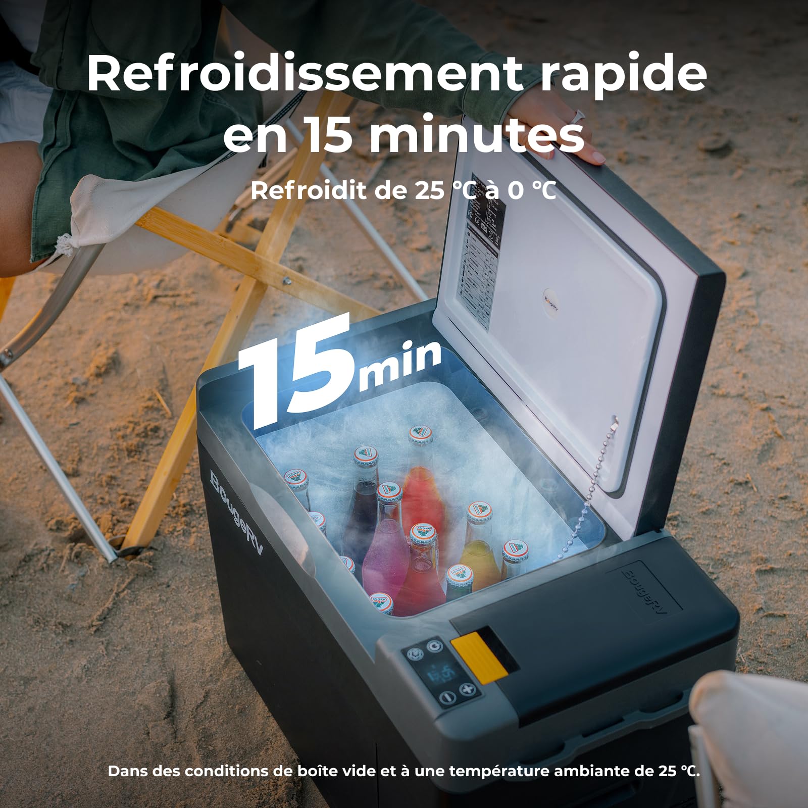 BougeRV CRPRO Glacière à Compression, Frigo Voiture 29 litres(-22℃~10℃), 12/24V DC &110-240V AC Glaciere Voiture, Frigo Compression 12v, pour voiture, camping, voyage
