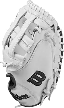 Wilson Fall 2024 A1000 CM33 33 Fastpitch Softball Catchers Mitt - White/Grey, Right Hand Throw