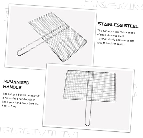 Miniatura 5 de Parliky Parrilla plegable Rejilla redonda Rejilla de acero inoxidable Rejilla de parrilla Cesta de parrilla Cesta de parrilla de malla Cesta de