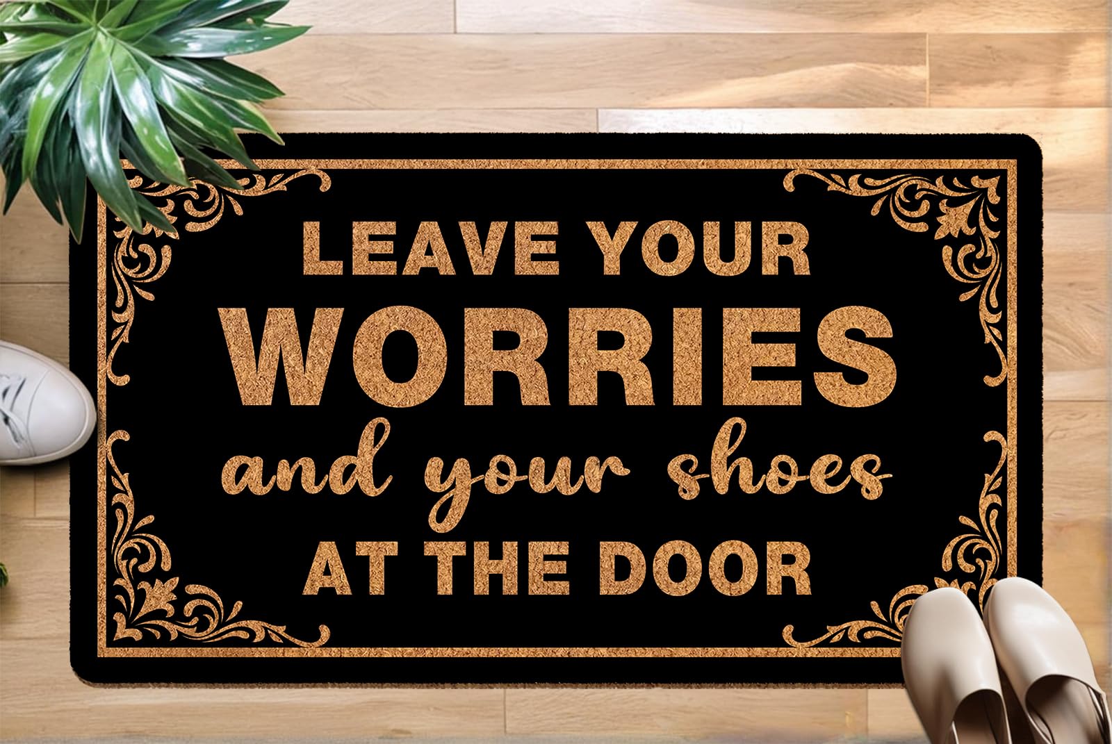 Oujilidemat Leave Your Shoes and Worries Doormat 30