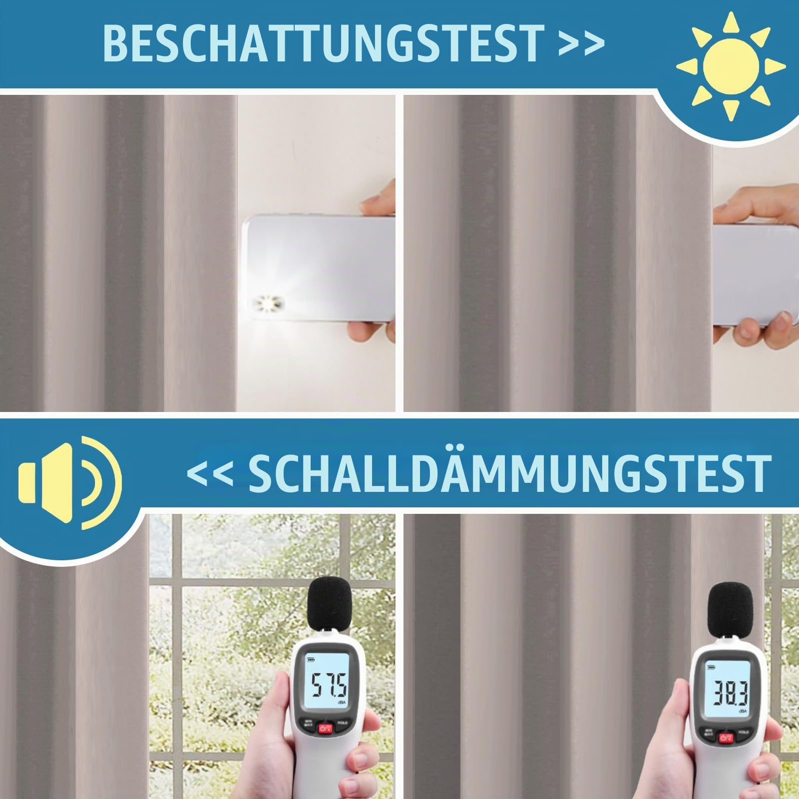 BellaHills 100% Gardinen mit Kräuselband Blickdicht Vorhang Kälteschutz Verdunklungsvorhänge Gardinen Wohnzimmer, Schallschutz Vorhang 2er Set H245 x B140 cm, Natur