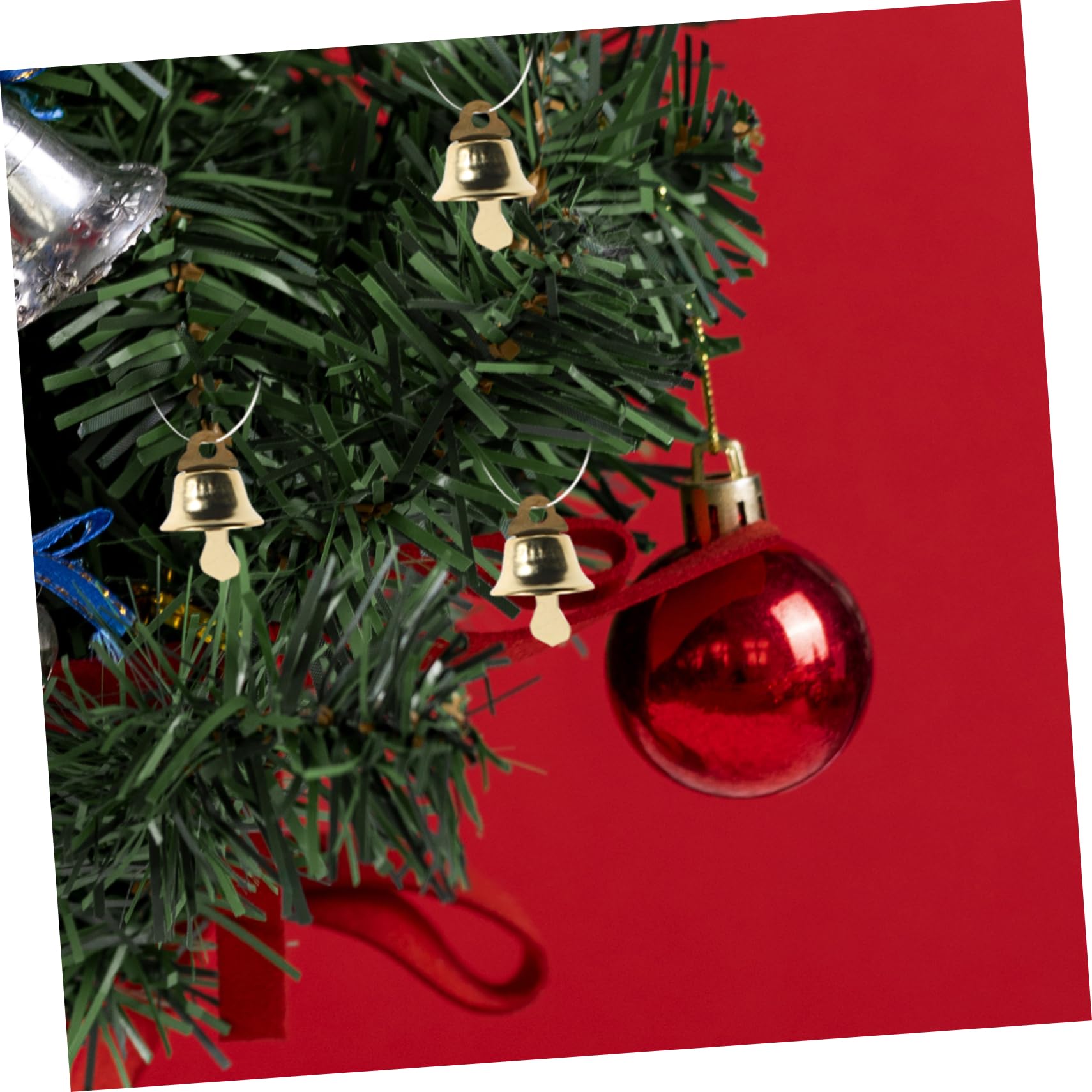 IMIKEYA 120pezzi Mini Campana Pendente di Natale Ornamento Campana Fai da Te per Albero di Natale Accessori per Carillon Vento Oro