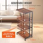 VEVOR 4-Tier AV Media Stand, Corner TV Stand, Height Adjustable Wooden Shelves for DVD Players/Cable Boxes/Games Consoles, Brown