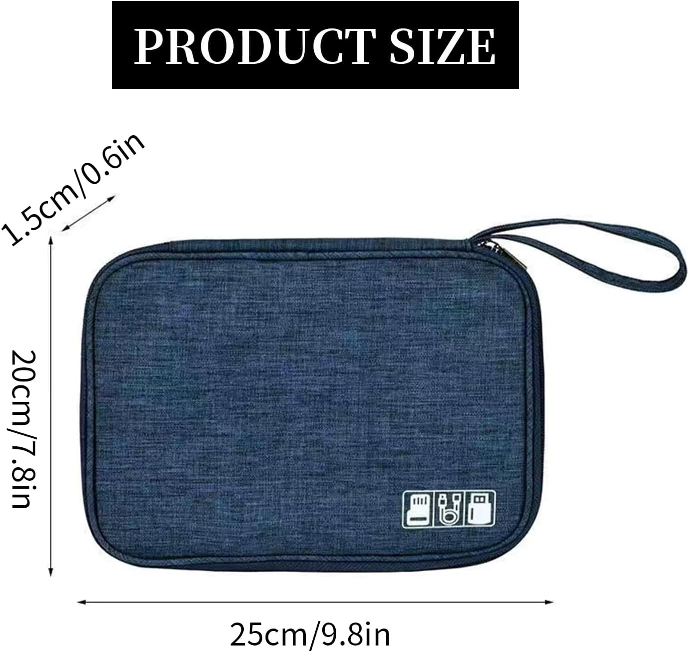 Watch Band Organizer Case, Portable Travel Watch Bands Storage Bag, Waterproof Smart Watch Strap Carrying Case for Bands, Pins, Cable, and Accessories, Navy