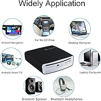 Vista 4 de Reproductor de CD portátil para coche con Bluetooth y conexión USB, reproductor de CD USB externo universal para sistemas de audio