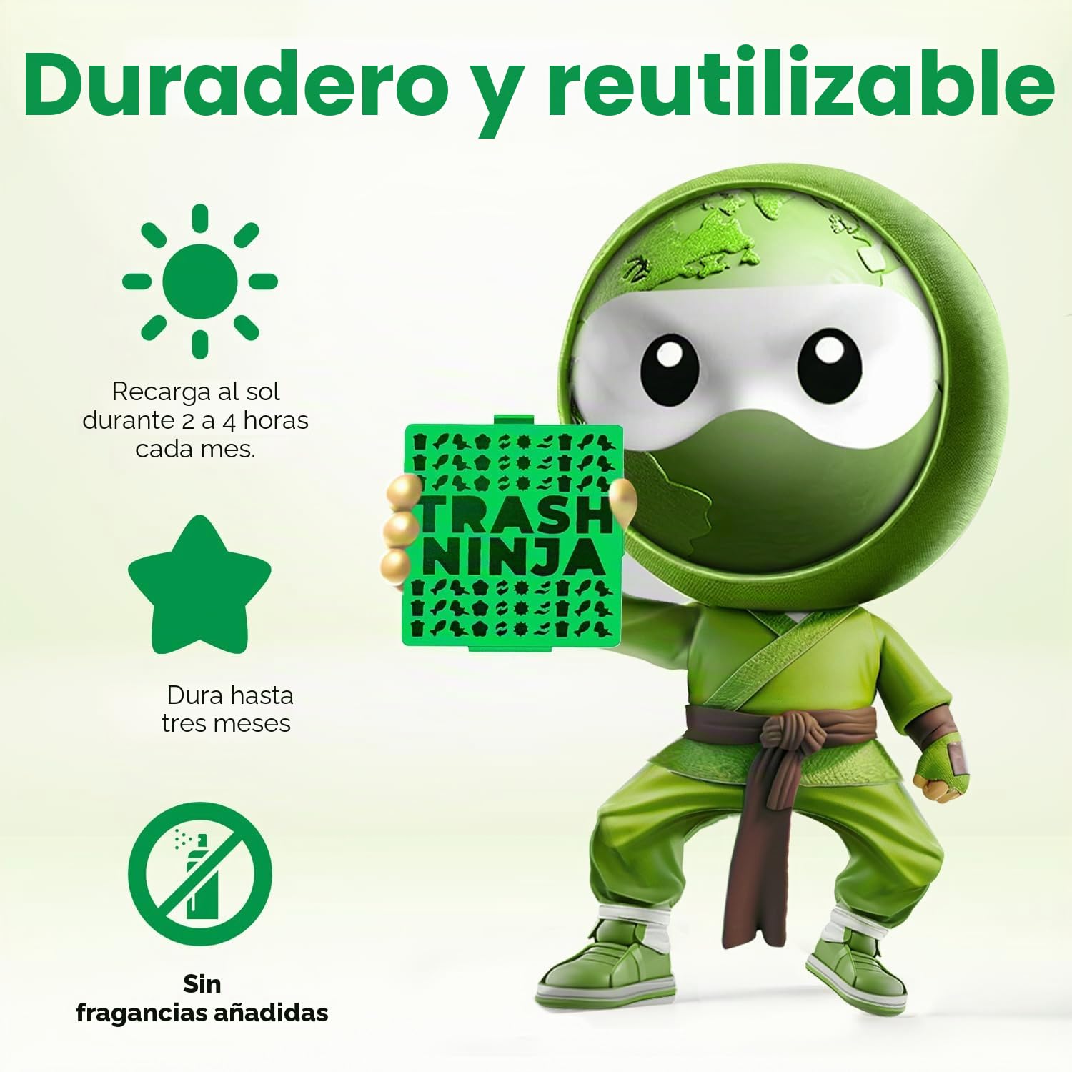 Ambientador y Eliminador de Olores (Pack de 2), Fabricado con Carbón Activado, Para Contenedores de hasta 30 Litros, Ambientador y Desodorante para Controlar el Olor del Contenedor