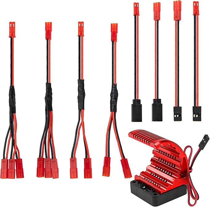 Nuofan 6 STKS JST Plug Splitter JST Man Vrouw Y Kabel JST Y Parallel Adapter Harness JST naar JR Adapter voor Traxxas TRX-4 RC Auto Crawler Truck Koelventilator ESC Batterij Motor