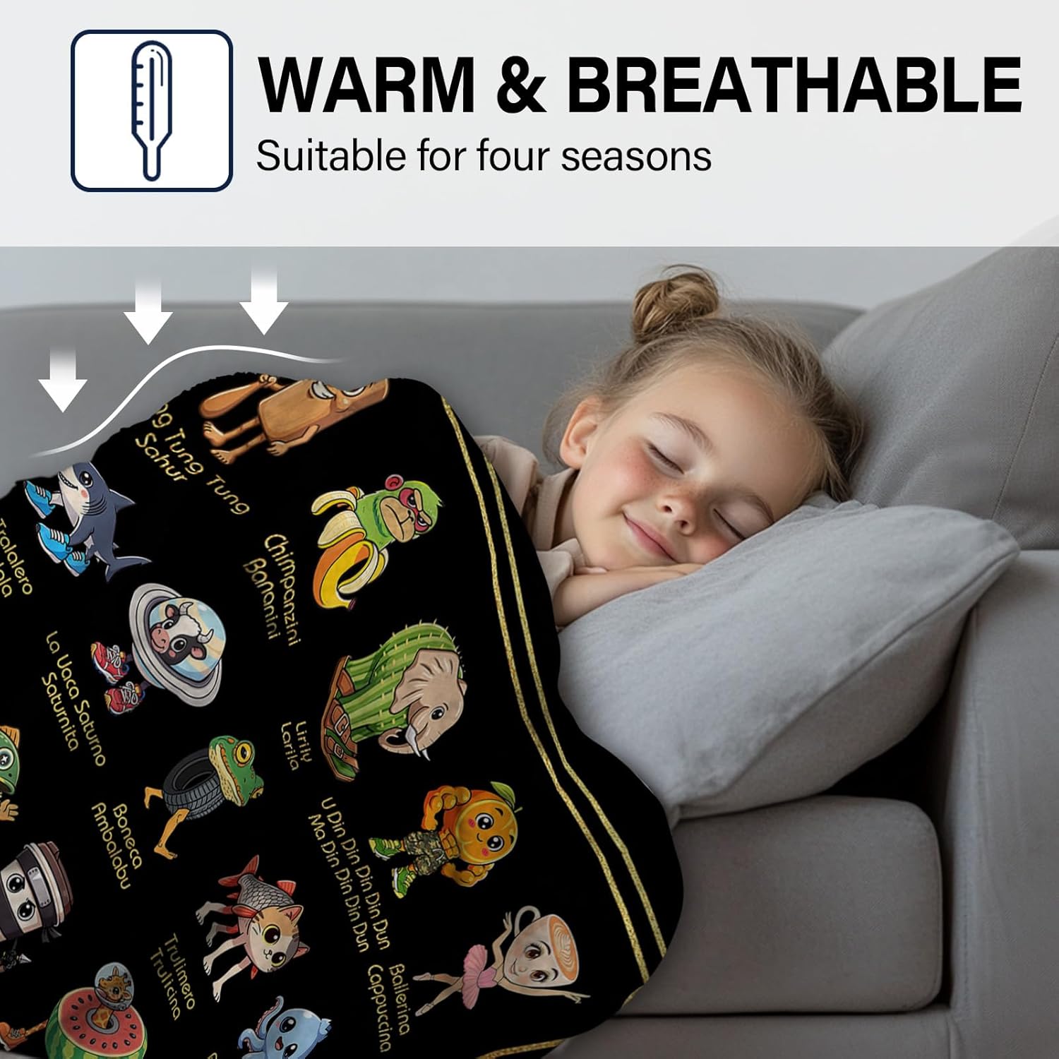 Funny Cartoon Blanket, Soft Flannel Throw Blanket for Women Men, Novelty Gifts for Teens Adults, Soft Cozy Throw Blankets for Bed Couch Sofa 60"x80"