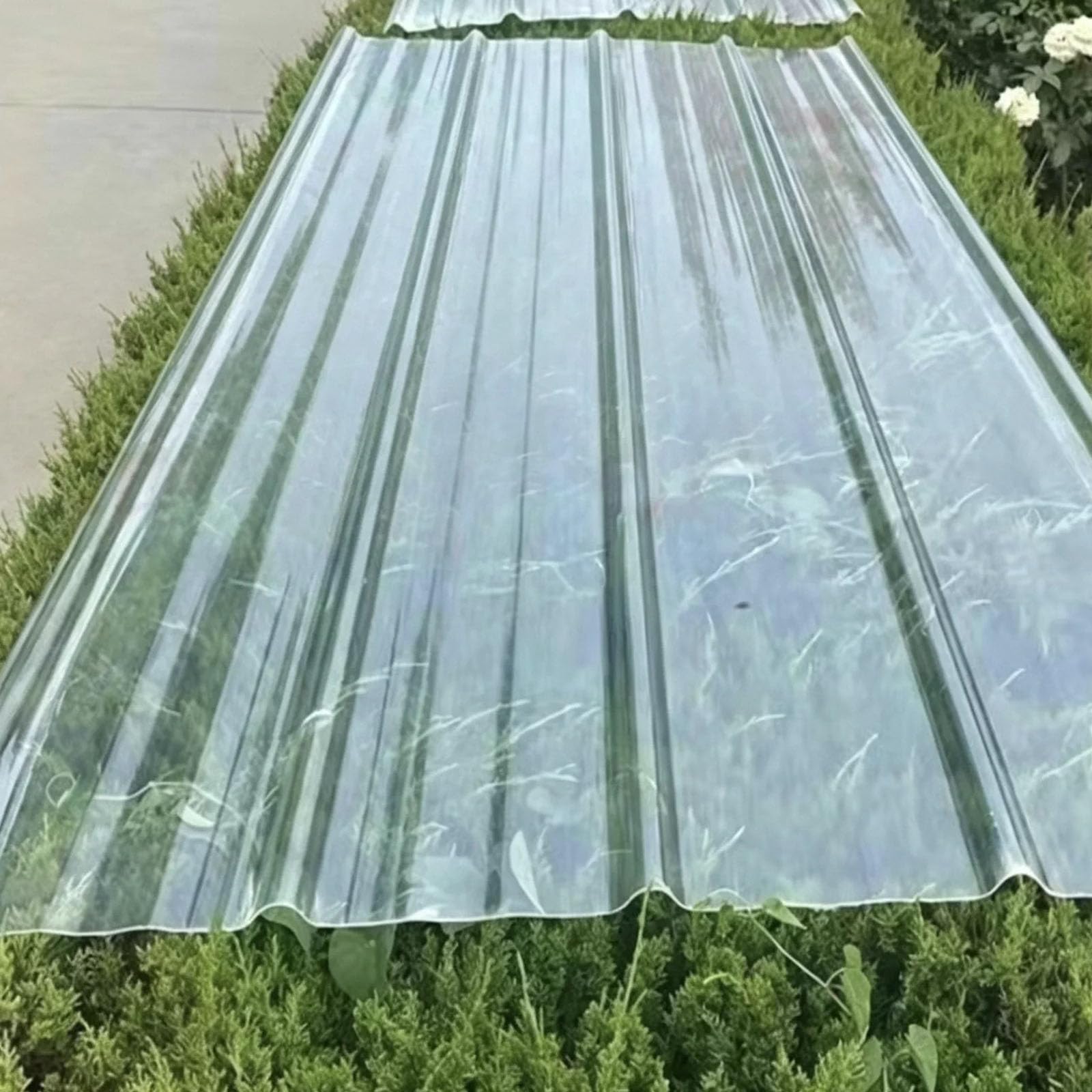 2mm Planchas Transparentes Tejados,Chapa Ondulada Para Invernaderos,Paneles Para Tejado Resistentes Al Impacto,Placa De Iluminación Natural FRP De Protección UV (0.9×1.3m,1pcs)
