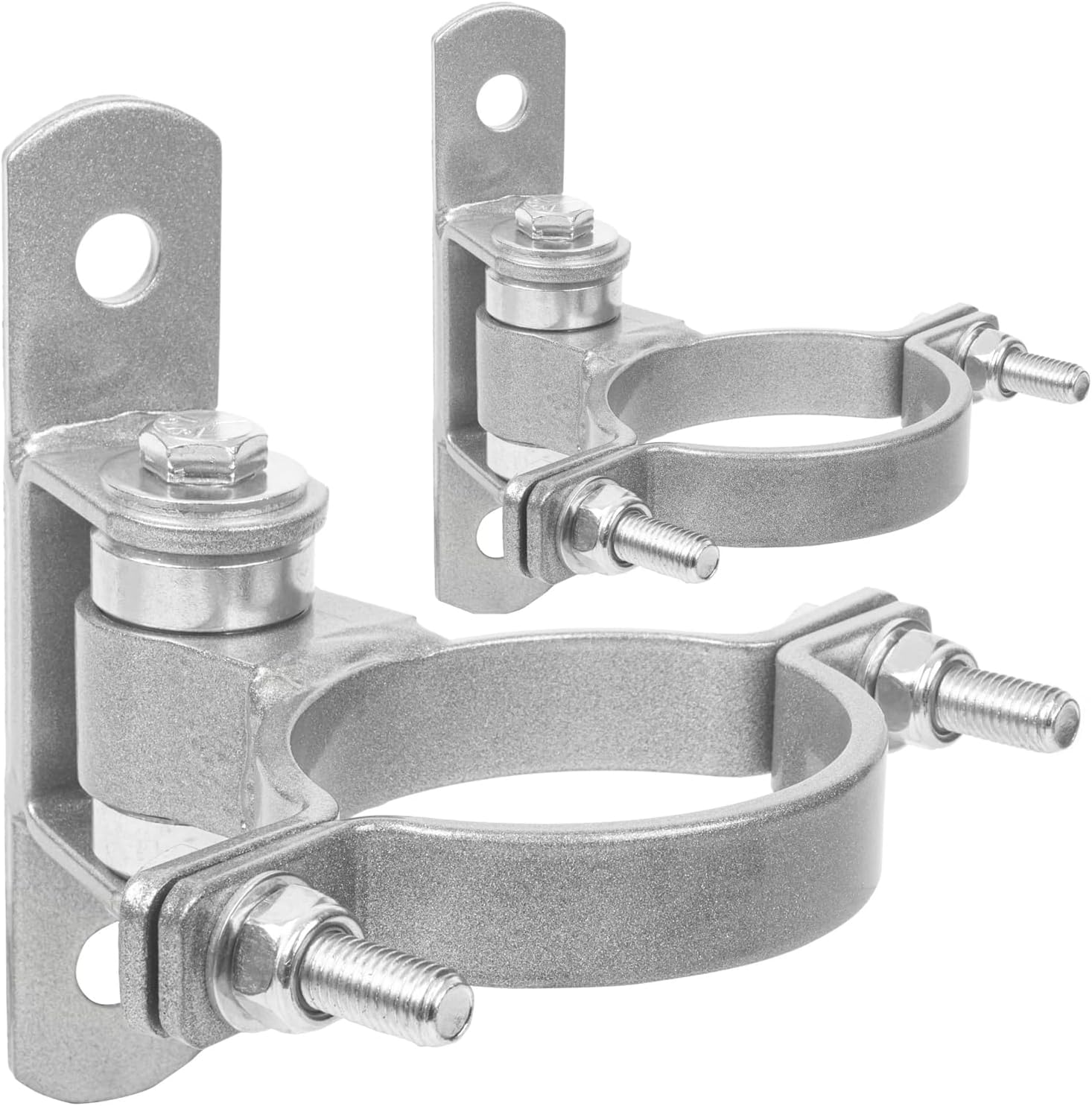 Heavy Duty 4" Round Bolt-On Sealed Bearing Industrial Metal Gate Hinges for Large Heavy Driveway Gates Up to 1100 Pounds, for Round to Square Post CI2051 Gate Hinges (Sold as a Pair)