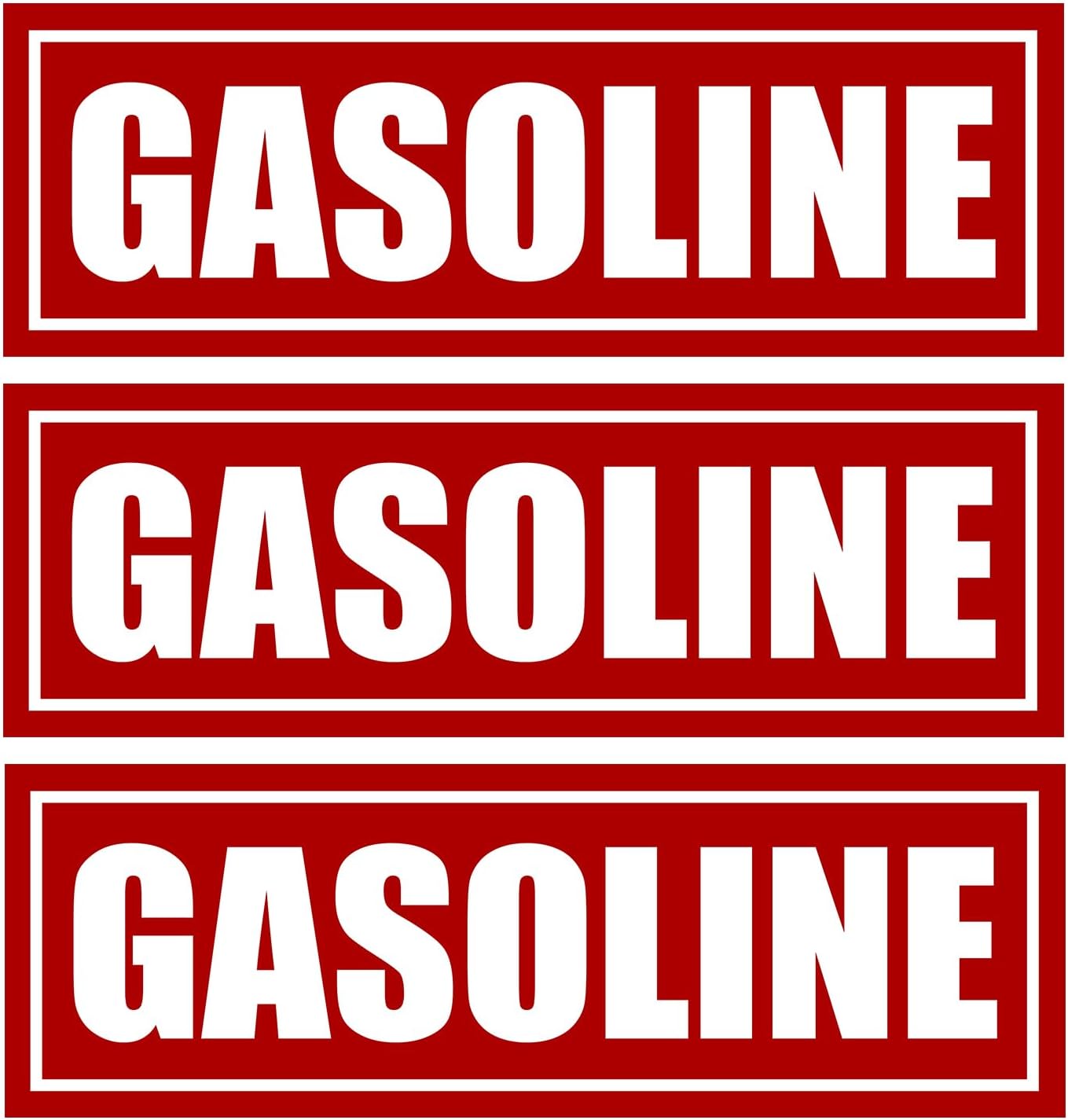 Rogue River Tactical Gasoline 6x2 Inch Pack of 3 Gas Fuel Only Sticker Sign Decal Indoor Outdoor Tractor Truck Gas Fuel Can