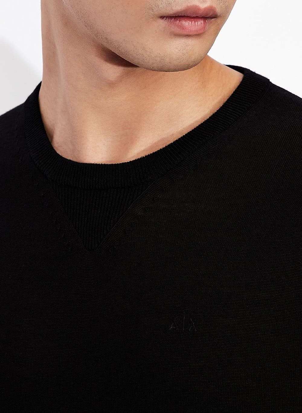 Armani Exchange Mens Merino Wool Pullover Sweater with Small Icon Logo - Image 7