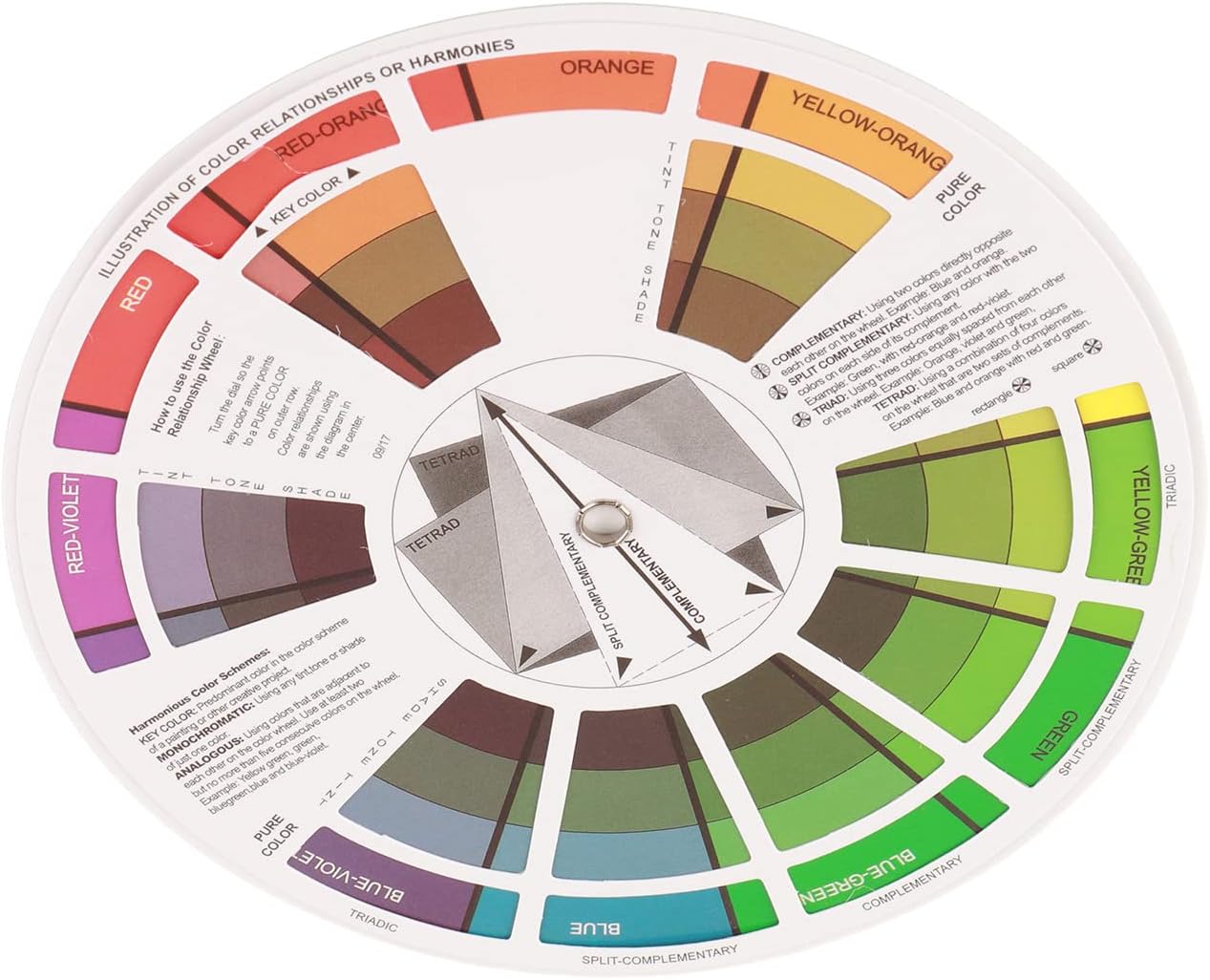 Convenient Paper Pigment Color Wheel, Color Wheel, Easy for Art Classroom