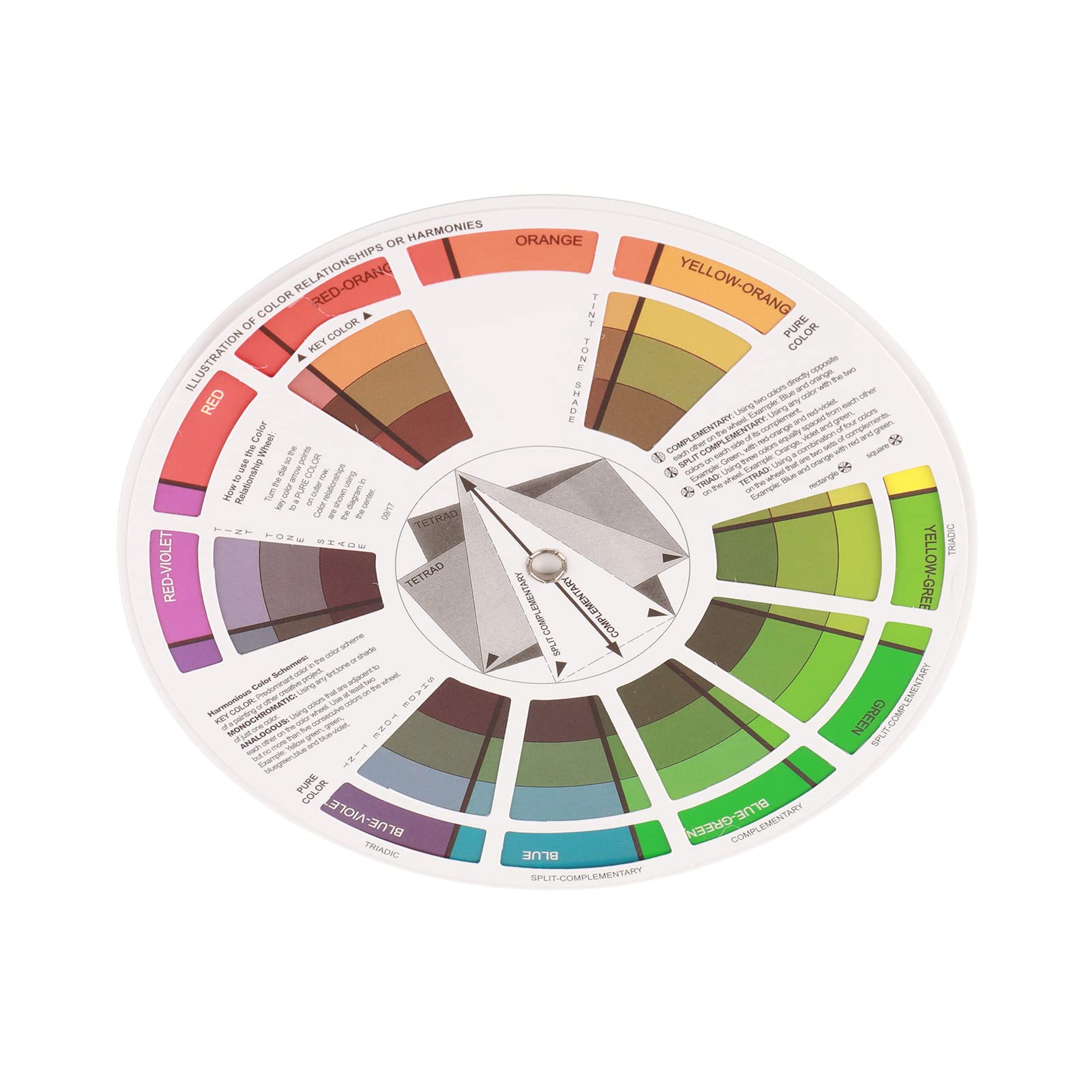 Convenient Paper Pigment Color Wheel, Color Wheel, Easy for Art Classroom