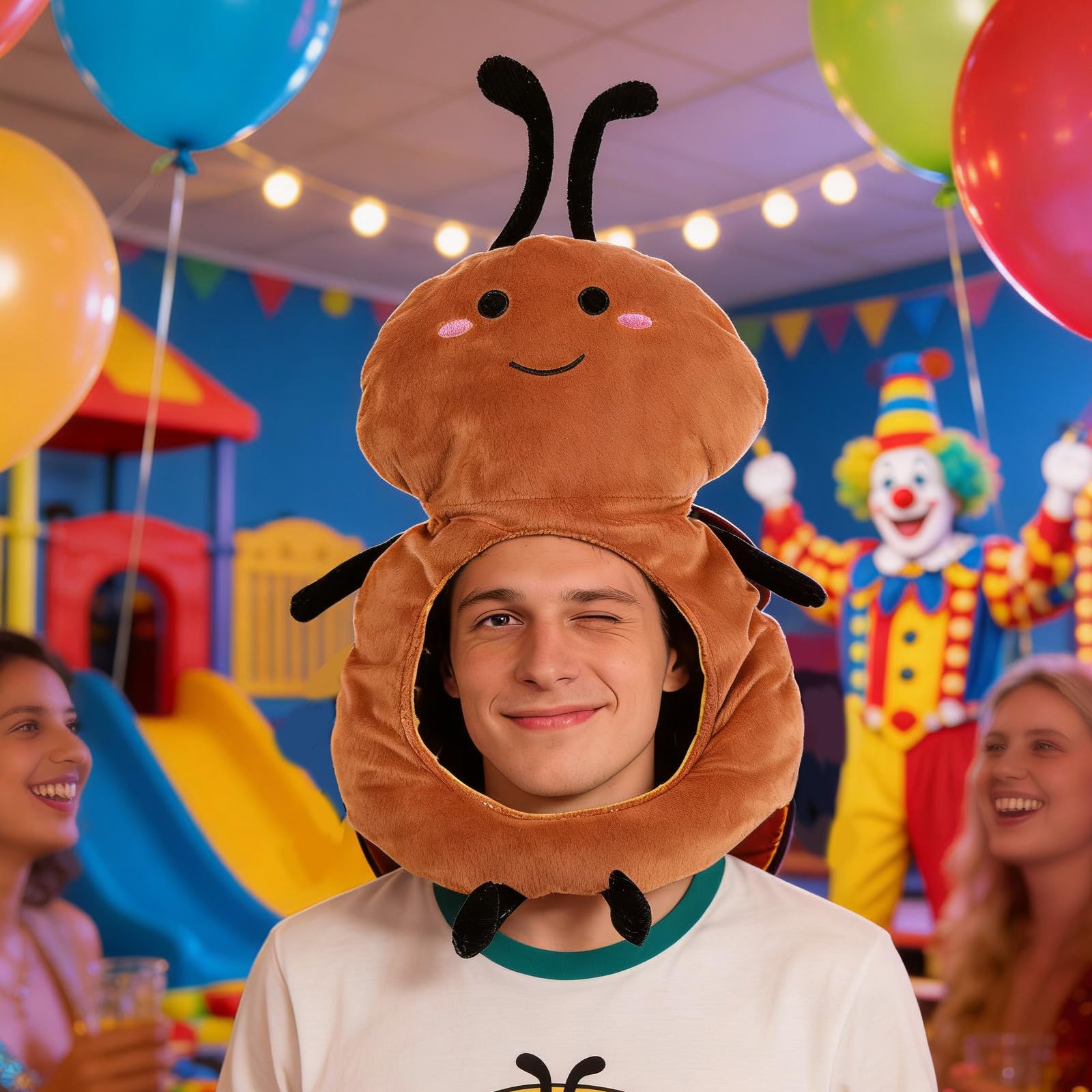 Gatuida Copricapo a forma di scarafaggio - Copricapo da cosplay di animali con imbottitura in cotone - Cappello a forma di scarafaggio per foto di compleanno, feste di Natale, Capodanno e riunioni di