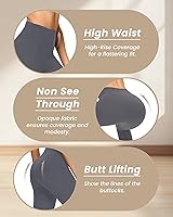 Vista 50 de NexiEpoch - Paquete de 4 leggings suaves para mujer, con bolsillos, control de abdomen y cintura alta, pantalones capri para yoga y ejercicio